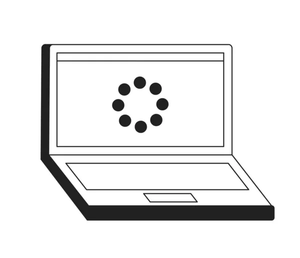 Буферизація Екрані Ноутбука Монохромний Плоский Векторний Єкт Комп Ютерне Завантаження — стоковий вектор