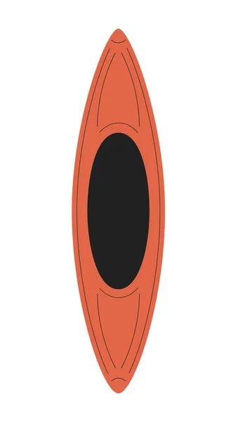 红皮艇船半平色矢量物体 水上运动装备 户外娱乐活动 可编辑的卡通画剪贴画的白色背景图标 用于网页平面设计的简单点画 — 图库矢量图片