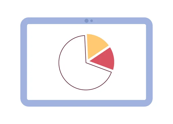 Tablet Υπολογιστή Διάγραμμα Κύκλο Ημι Επίπεδη Χρώμα Διανυσματικό Αντικείμενο Τεχνολογία — Διανυσματικό Αρχείο