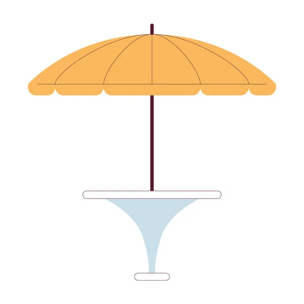 伞形表半平色矢量对象 花园家具 Parasol咖啡店后院里的庭院可编辑的卡通画剪贴画的白色背景图标 用于网页平面设计的简单点画 — 图库矢量图片