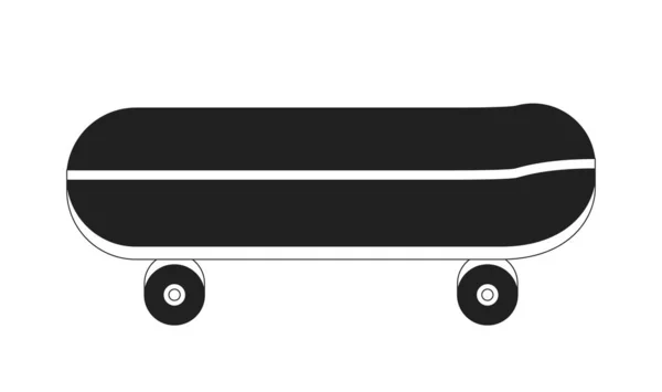 Skateboard Monokróm Sík Vektor Objektum Régi Vágású Retro Gördeszkás Felszerelés — Stock Vector
