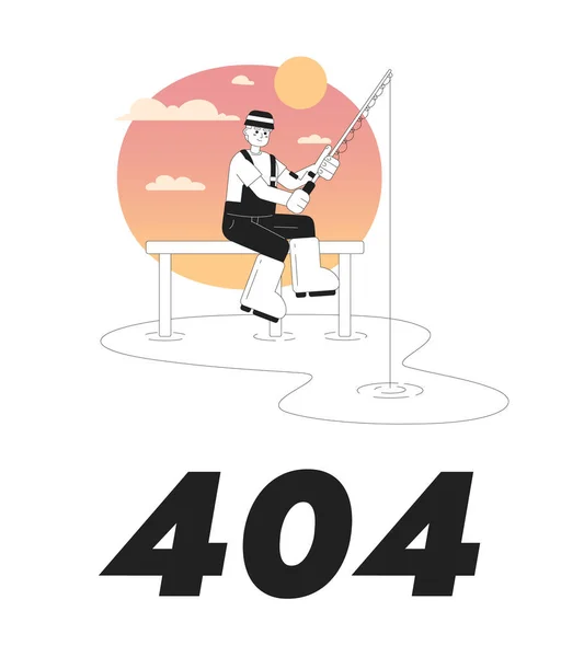 Vissen Zonsondergang Vector Lege Toestand Illustratie Bewerkbare 404 Niet Gevonden — Stockvector