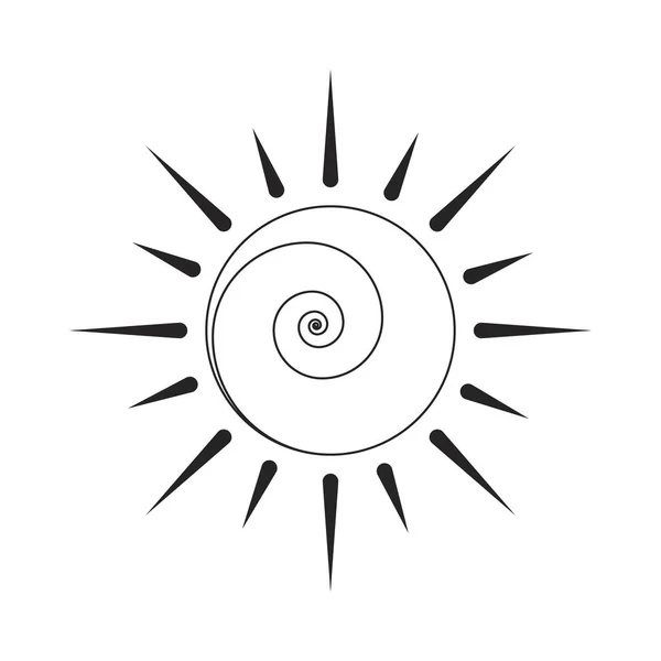 Yaratıcı Soyut Güneş Düz Monokrom Izole Vektör Nesnesi Güneş Işığı — Stok Vektör