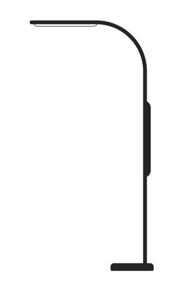 照明路灯平面单色隔离矢量物体 城市电气灯柱 可编辑的黑白线条艺术绘图 用于网页平面设计的简单概要插画 — 图库矢量图片