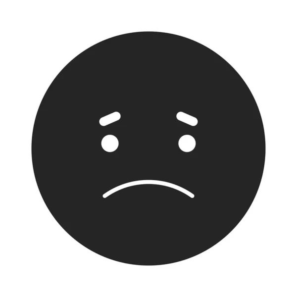 Dunkler Modus Trauriges Emoticon Flaches Monochrom Isoliertes Vektorsymbol Emoji Die — Stockvektor
