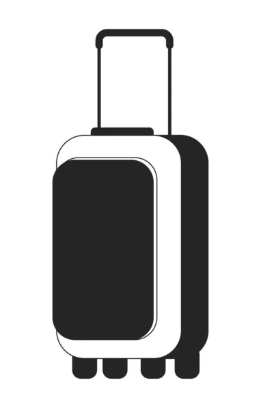 Koffer Für Reise Flaches Monochrom Isoliertes Vektorobjekt Gepäckaufbewahrung Auslandsreise Editierbare — Stockvektor