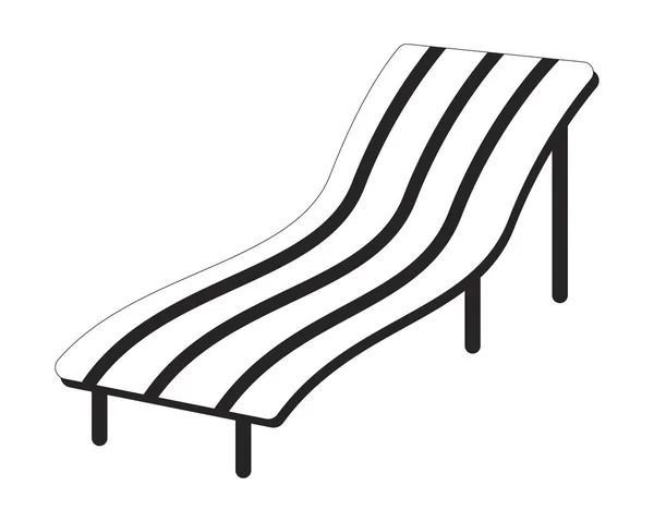Lounge Stol Vid Poolen Platt Monokrom Isolerad Vektor Objekt Utemöbler — Stock vektor