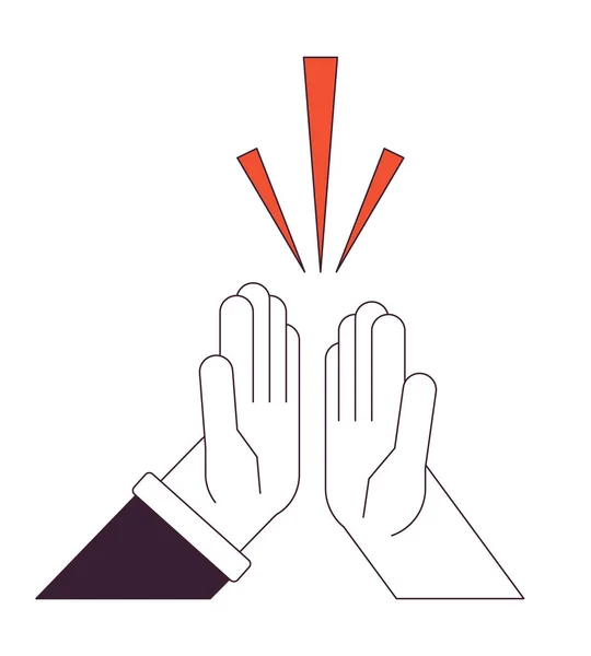 Týmová Práce Ruce Rovný Koncept Vektorové Místo Ilustrace High Five — Stockový vektor