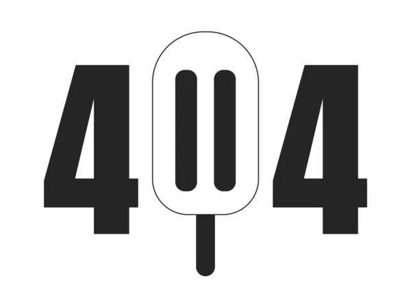 Jégkrém Desszert Fekete Fehér Hiba 404 Flash Üzenet Nyári Fagyasztott — Stock Vector