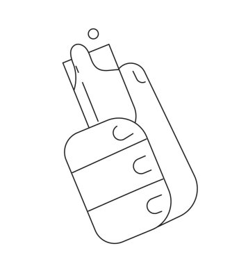 Şampanya kadehi, tek renkli düz vektör eli ile el ele tutuşmak. Damlayan damlaları iç. Beyaz üzerine düzenlenebilir çizgi pov kapanış sanatı. Web grafik tasarımı için basit bw çizgi film nokta resmi