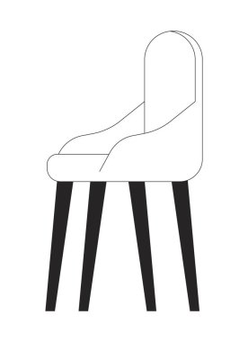 Ofis sandalyesi düz monokrom izole vektör nesnesi. Modern mobilyalar. Rahat bir şezlong. Düzenlenebilir siyah beyaz çizim. Web grafik tasarımı için basit ana hatlı nokta çizimi