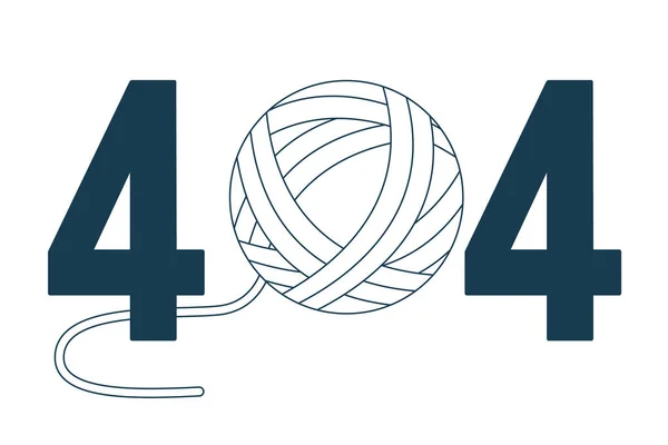 Яркий Шар Черно Белым Сообщением Ошибке 404 Ремесло Вязальный Мяч — стоковый вектор