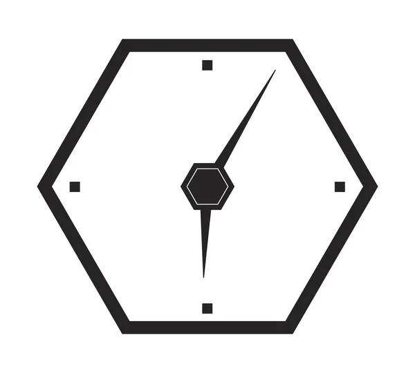 Horloge Murale Forme Hexagone Objet Vecteur Isolé Monochrome Plat Horloge — Image vectorielle