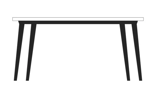 現代的なテーブルフラットモノクロ分離ベクトルオブジェクト ミニマルな家具 空の机だ 編集可能な黒と白の線画 ウェブグラフィックデザインのためのシンプルなアウトラインスポットイラスト — ストックベクタ