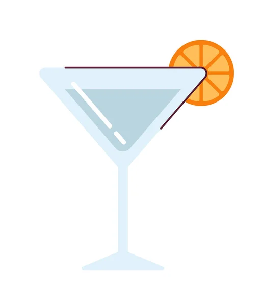 Margarita喝半扁平的颜色矢量物 鸡尾酒后的点心 马丁尼杯和柑橘 可编辑的卡通画剪贴画的白色背景图标 用于网页平面设计的简单点画 — 图库矢量图片