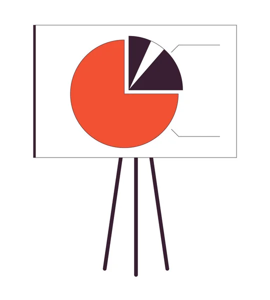黄鼠狼代表显示板与饼图平行线颜色隔离向量对象 数据分析 可编辑的剪贴画在白色背景上 为网页设计提供简单的卡通人物插画 — 图库矢量图片