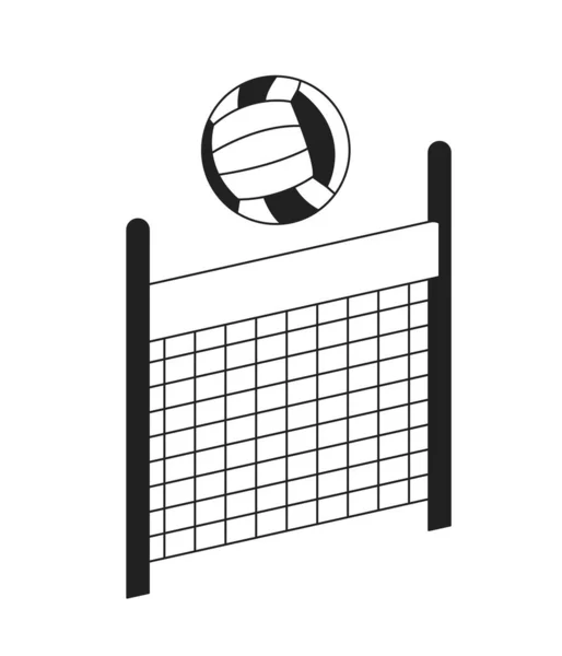Volley Ball Jouant Monochrome Objet Vecteur Plat Passez Ballon Volley — Image vectorielle