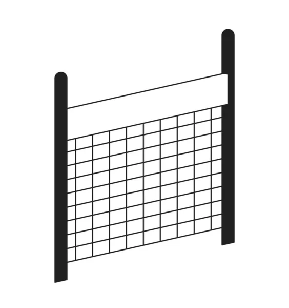 专业排球网与杆状单色平面矢量物体 排球赛 可编辑的黑白细线图标 用于网页平面设计的简单卡通剪贴画 — 图库矢量图片