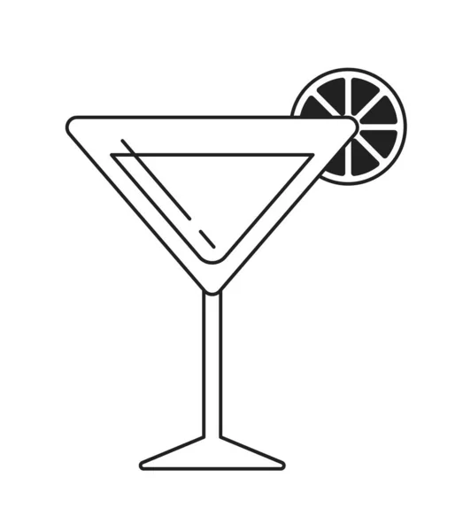 Margarita喝单色平面矢量物体 鸡尾酒后的点心 马丁尼杯和柑橘 可编辑的黑白细线图标 用于网页平面设计的简单卡通剪贴画 — 图库矢量图片