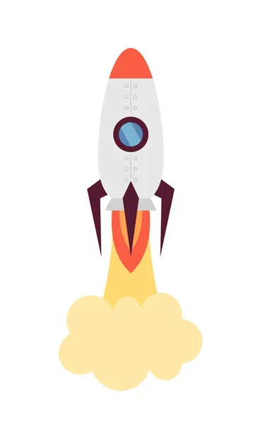 Lanceer Raket Semi Vlakke Kleur Vector Object Bewerkbare Cartoon Clip — Stockvector