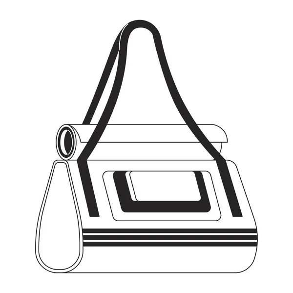 健康袋平面单色隔离向量对象 可编辑的黑白线条艺术绘图 用于网页平面设计的简单概要插画 — 图库矢量图片