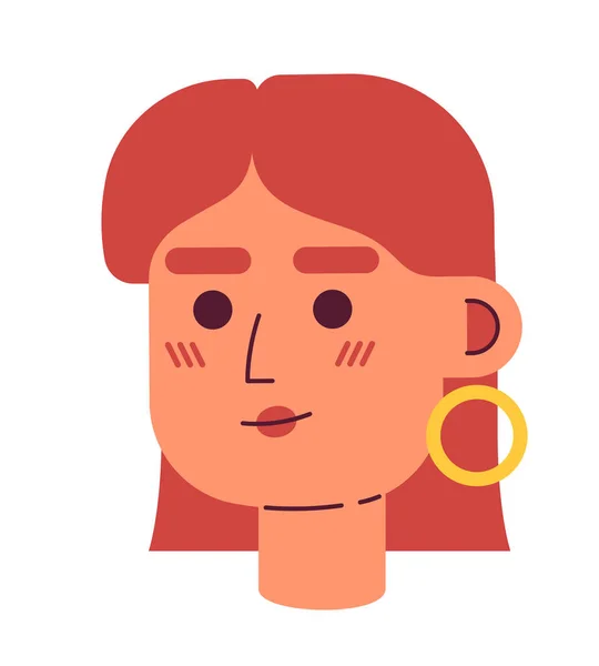Рыжая Женщина Плоским Векторным Характером Икона Настольного Карикатурного Искусства Предпринимательница — стоковый вектор