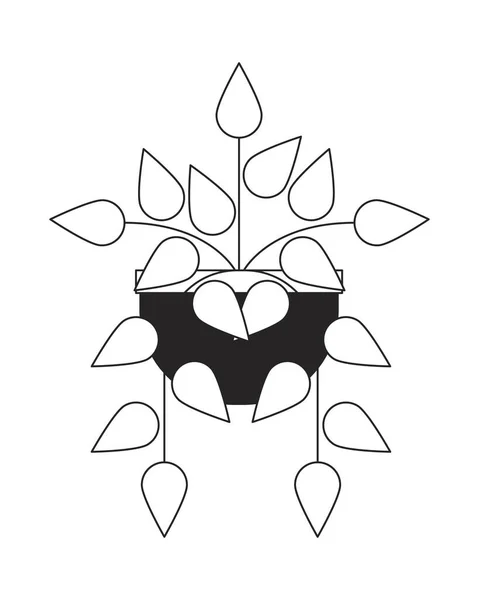 Διακοσμητικό Φυτό Εσωτερικού Χώρου Γλάστρα Επίπεδη Μονόχρωμη Απομονωμένο Διανυσματικό Αντικείμενο — Διανυσματικό Αρχείο