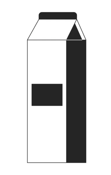 Пить Коробке Упаковки Плоский Монохромный Изолированный Векторный Объект Плоский Монохромный — стоковый вектор
