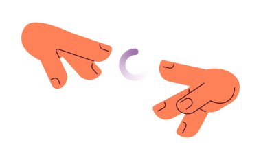 Eller birbirine uzanıyor. Döner vektör illüstrasyonu yükleniyor. Eksik mermi doldurucu. Web yükleyici ui ux. Lütfen bekleyin. Grafik kullanıcı arayüzü. Beyaz arkaplanda çizgi film düz tasarımı