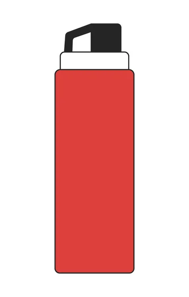Портативная Бутылка Воды Плоского Цвета Линии Изолированный Векторный Объект Бутылка — стоковый вектор
