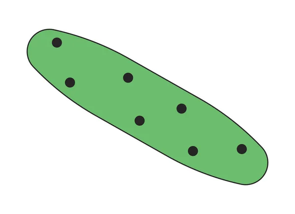 新鲜黄瓜扁平线颜色隔离向量对象 有机蔬菜 可编辑的剪贴画在白色背景上 为网页设计提供简单的卡通人物插画 — 图库矢量图片