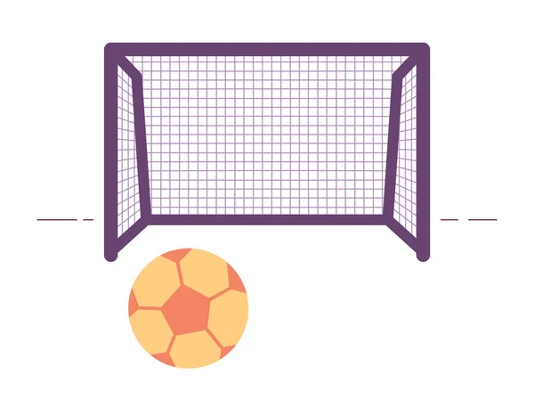 门球和足球半平彩色矢量物体 足球场可编辑的卡通画剪贴画的白色背景图标 用于网页平面设计的简单点画 — 图库矢量图片