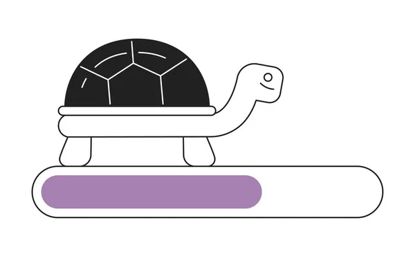 Pretty Small Golden Turtle Outline Loading Bar Vector Illustration Exotic — Stock Vector