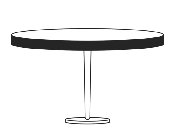 小木桌平面单色隔离向量对象 独家家具 可编辑的黑白线条艺术绘图 用于网页平面设计的简单概要插画 — 图库矢量图片