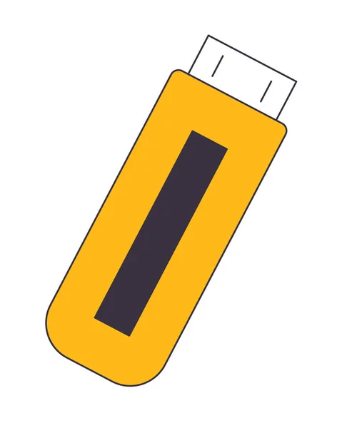 Flash Memory Stick Linea Piatta Colore Oggetto Vettoriale Isolato Dispositivo — Vettoriale Stock