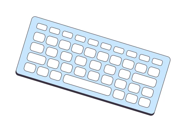 Компьютерная Клавиатура Плоский Цвет Линии Изолированный Векторный Объект Входное Устройство — стоковый вектор