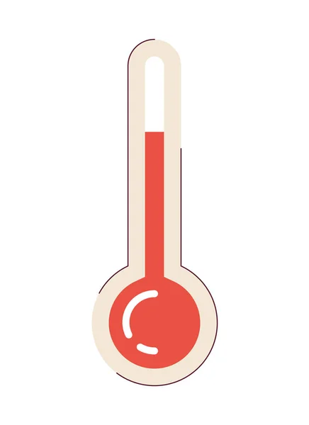 Thermometer Hot Semi Flat Colour Vector Object Weather Temperature Hot — Stock Vector