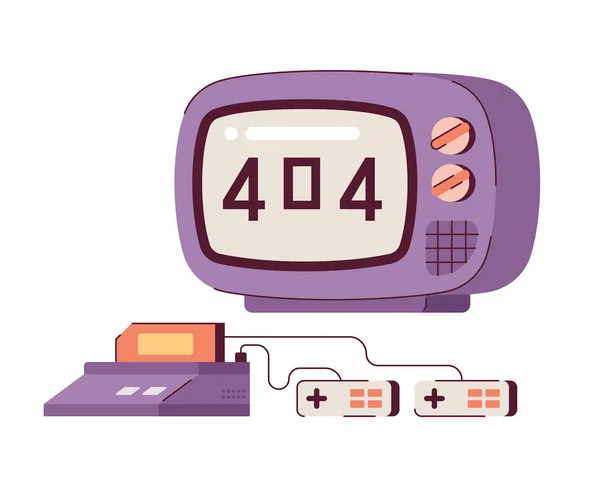 Screen Console Video Games Error 404 Flash Message Hobby Activity — Stock Vector