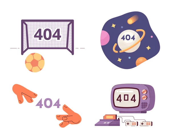 Ошибка 404 Флэш Сообщений Пустое Государственное Проектирование Страница Нашла Иллюстраций — стоковый вектор