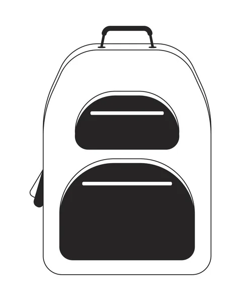 背负式旅行平面单色隔离向量对象 旅游和背包旅行 可编辑的黑白线条艺术绘图 用于网页平面设计的简单概要插画 — 图库矢量图片