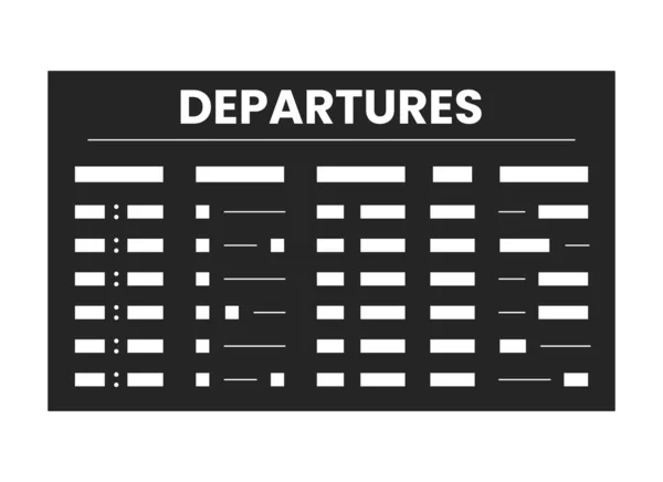 Departure Board Flat Monochrome Isolated Vector Object Letový Řád Mezinárodní — Stockový vektor