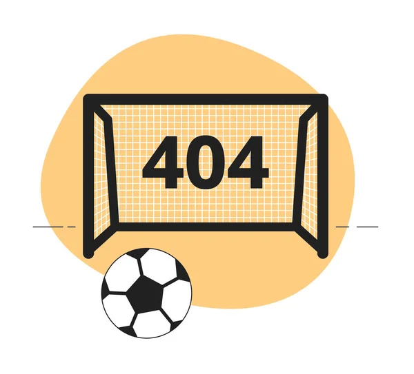 Fußballfeld Und Tor Schwarz Weiß Fehler 404 Flash Meldung Ball — Stockvektor