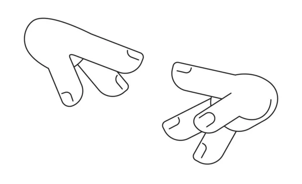Prsty Dotýkají Jednobarevného Plochého Vektorového Objektu Zkus Dotknout Upravitelná Černá — Stockový vektor