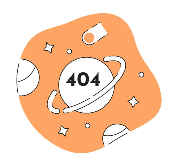Evren Uzay Keşfi Siyah Beyaz Hata 404 Flaş Mesaj Gezegen — Stok Vektör