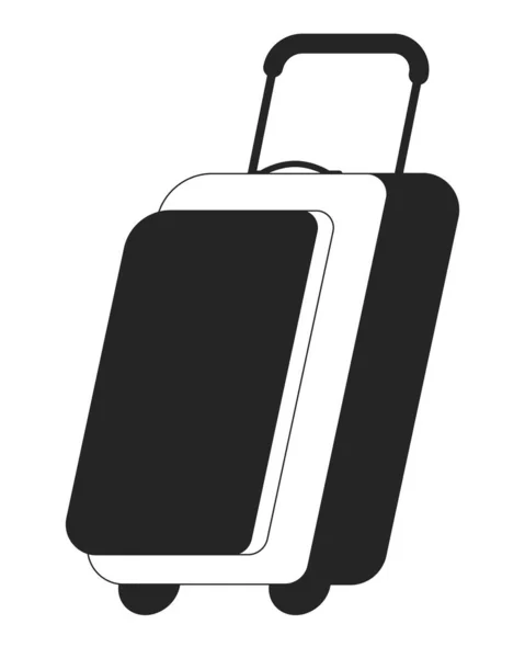 Valiseer Plat Monochroom Geïsoleerd Vectorobject Suitcase Luchthaven Bagage Claim Plastic — Stockvector