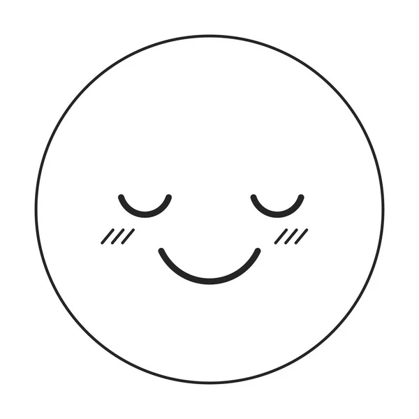 Sentirse Encantado Emoji Plana Monocromo Icono Vectorial Aislado Buen Humor — Vector de stock