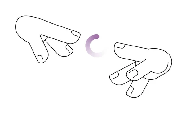 Hands Reaching Together Loading Spinner Vector Illustration Incomplete Loader Web — Stock Vector