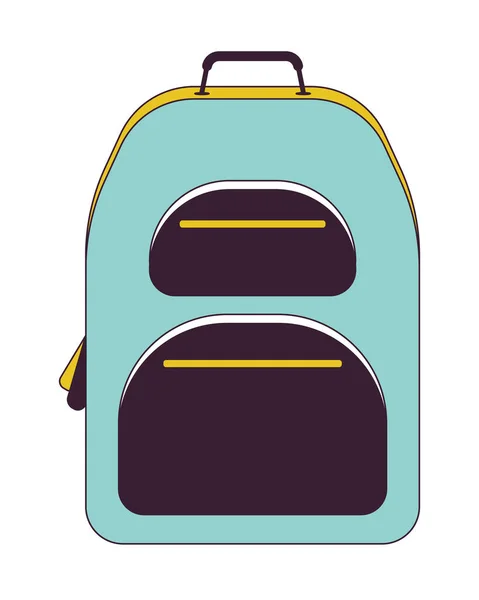 バックパック旅行フラットラインカラー絶縁ベクトルオブジェクト 観光とバックパッキング 学校のバッグだ 白い背景に編集可能なクリップアート画像 ウェブデザインのためのシンプルなアウトライン漫画のスポットイラスト — ストックベクタ