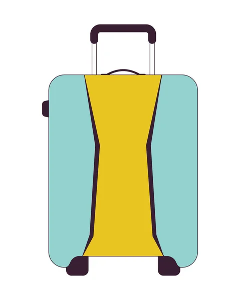 手荷物フラットラインカラー絶縁ベクトルオブジェクトを運ぶ 荷物用の車輪 スーツケースを 白い背景に編集可能なクリップアート画像 ウェブデザインのためのシンプルなアウトライン漫画のスポットイラスト — ストックベクタ