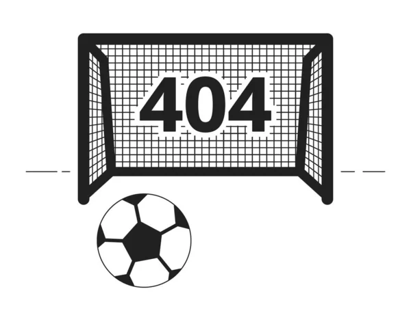 Fotbalová Hra Černá Bílá Chyba 404 Flash Zpráva Kopání Míče — Stockový vektor